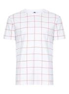 Topman Mens White And Red Grid Check T-shirt