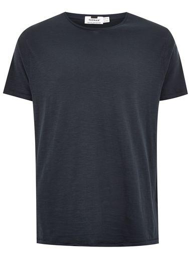 Topman Mens Navy Longline T-shirt