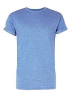 Topman Mens Blue Textured Muscle Fit Roller T-shirt
