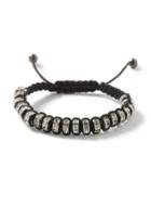 Topman Mens White Black Fabric And Crystal Bracelet*