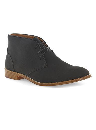 Topman Mens Black Spin Faux Suede Chukka Boots