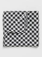 Topman Mens White Monochrome Large Dogtooth Pocket Square