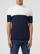 Topman Mens Blue Navy And White Short Sleeve T-shirt