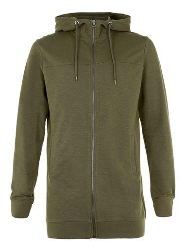 Topman Mens Green Khaki Oakland Print Classic Fit Hoodie
