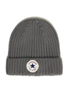 Topman Mens Grey Converse Charcoal Ribbed Beanie Hat