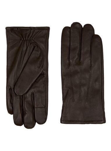 Topman Mens Brown Leather Gloves In Box