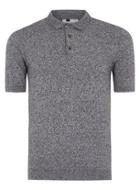Topman Mens Grey Salt And Pepper Muscle Fit Polo Knit