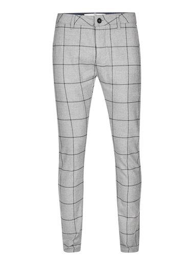 Topman Mens Grey Check Stretch Skinny Trousers
