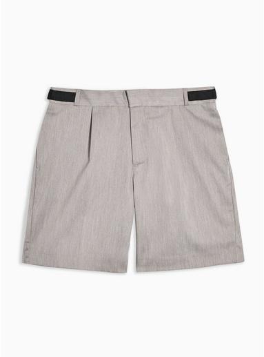 Topman Mens Grey Pleated Slim Shorts