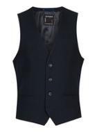 Topman Mens Blue Navy Crepe Textured Suit Vest