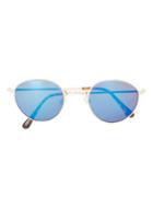 Topman Mens Multi Gold And Blue Round Sunglasses