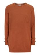 Topman Mens Brown Ltd Rust Textured Long Sleeve T-shirt