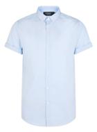 Topman Mens Light Blue Button Down Short Sleeve Dress Shirt