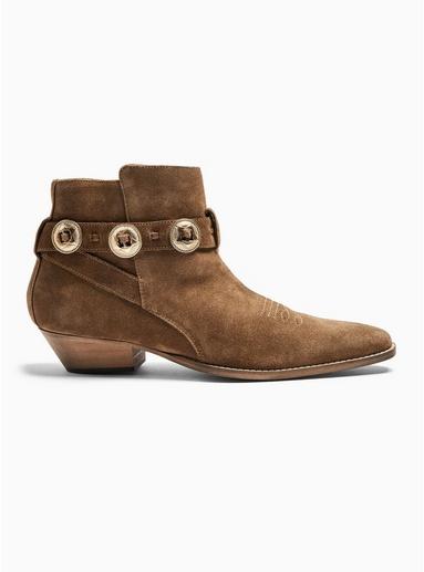Topman Mens Brown Tan Leather Mercury Strap Boots