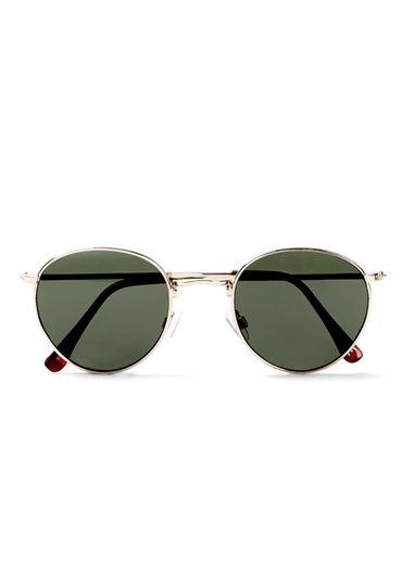 Topman Mens Metallic Gold Look Round Sunglasses
