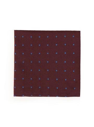 Topman Mens Selected Homme Red And Blue Spotted Silk Handkerchief