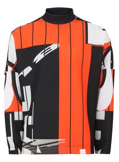 Topman Mens Multi Tmd Printed Popper Top