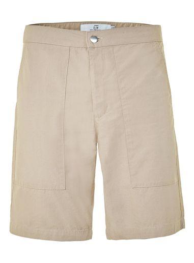 Topman Mens Stone Slim Fit Utility Chino Shorts