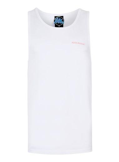 Topman Mens Nasir Mazhar X Topman White And Pink Logo Tank Top