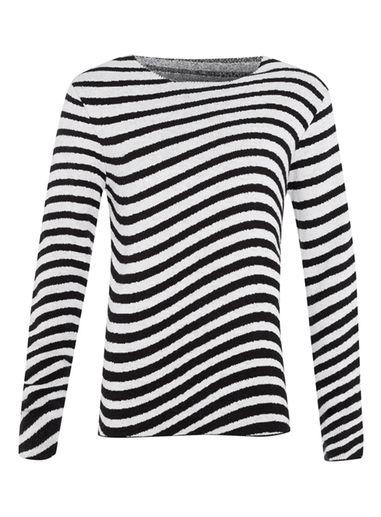 Topman Mens Black Aaa Monochrome Striped Sweatshirt