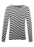 Topman Mens Black Aaa Monochrome Striped Sweatshirt