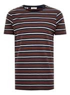 Selected Homme Mens Selected Homme Navy Stripe Organic Cotton T-shirt