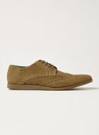 Topman Mens Brown Beige Faux Suede Slate Brogues