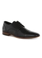 Topman Mens Black Leather Lace Toecap Shoes