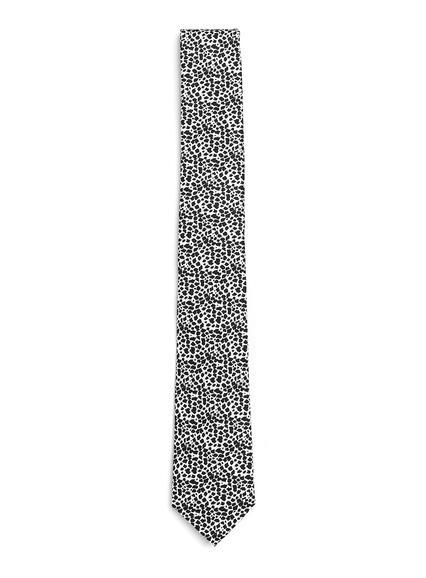 Topman Mens Black And White Leopard Print Tie