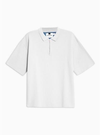 Topman Mens Grey Short Sleeve Polo Jumper