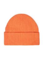 Topman Mens Orange Ribbed Beanie Hat