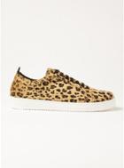 Topman Mens Brown Tan Leopard Saint Sneakers