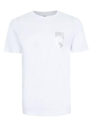 Topman Mens White Foil Print T-shirt