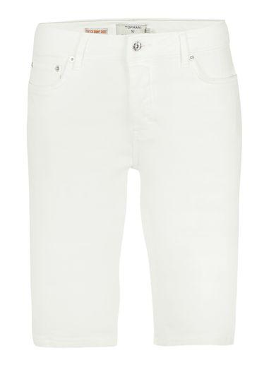 Topman Mens White Stretch Skinny Denim Shorts