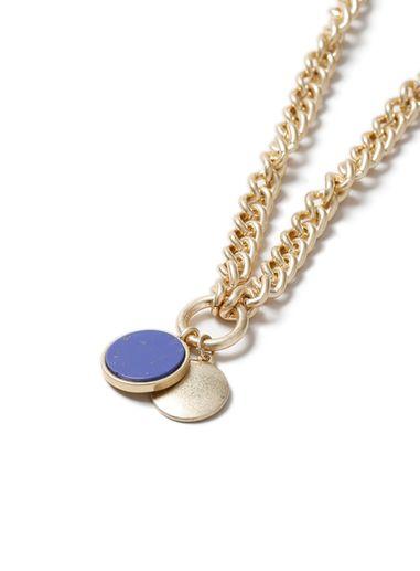 Topman Mens Navy Blue Disc Necklace*
