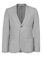 Topman Mens Grey Gray Textured Skinny Fit Suit Jacket