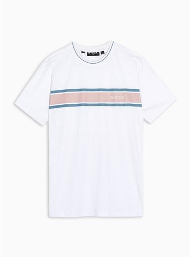 Nicce Mens Nicce White Panel Stripe T-shirt