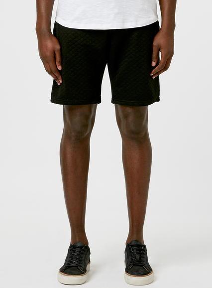 Topman Mens Black Diamond Quilt Shorts