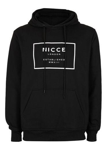 Topman Mens Nicce Black Box Logo Hoodie