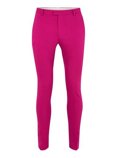 Topman Mens Bright Pink Spray On Suit Pants