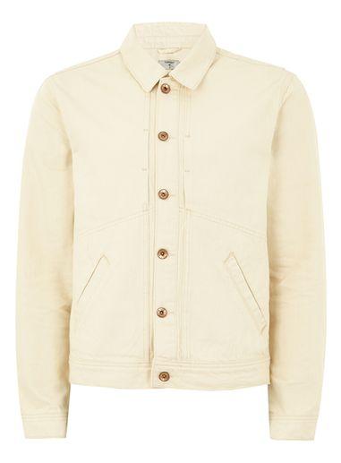 Topman Mens Cream Off White Denim Jacket