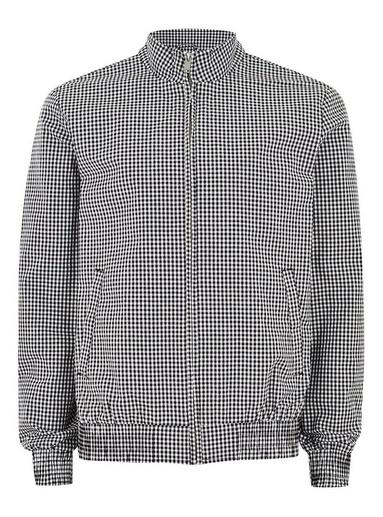Topman Mens Black And White Gingham Sports Coat