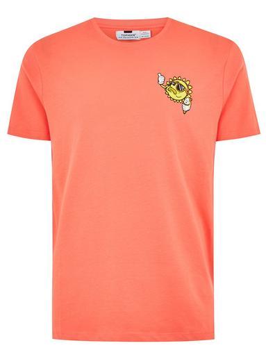 Topman Mens Pink Coral Sun T-shirt