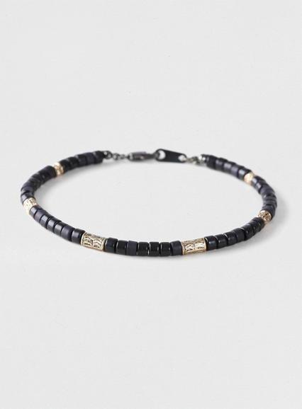 Topman Mens Black Beaded Bracelet*