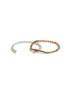 Topman Mens Metallic Twisted Cuff And Bead Bracelet Set*