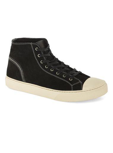Topman Mens Black Suede Premium Hi Tops