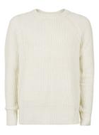 Topman Mens Cream Off White Textured Raglan Slim Fit Sweater