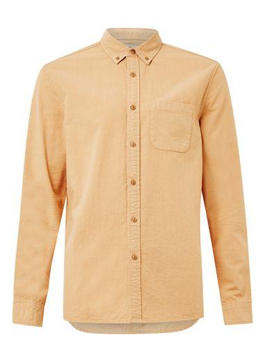 Topman Mens Yellow Ltd Mustard Textured Button Down Shirt