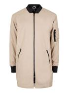 Topman Mens Brown Nicce Tan Longline Bomber Jacket