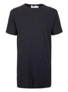 Topman Mens Black Washed Linen Mix Longline T-shirt